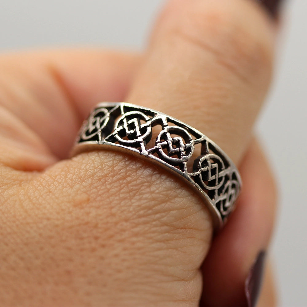 Sterling Silver Celtic Knot ‘Solomon’s Circle’ Ring SIZE 12.5