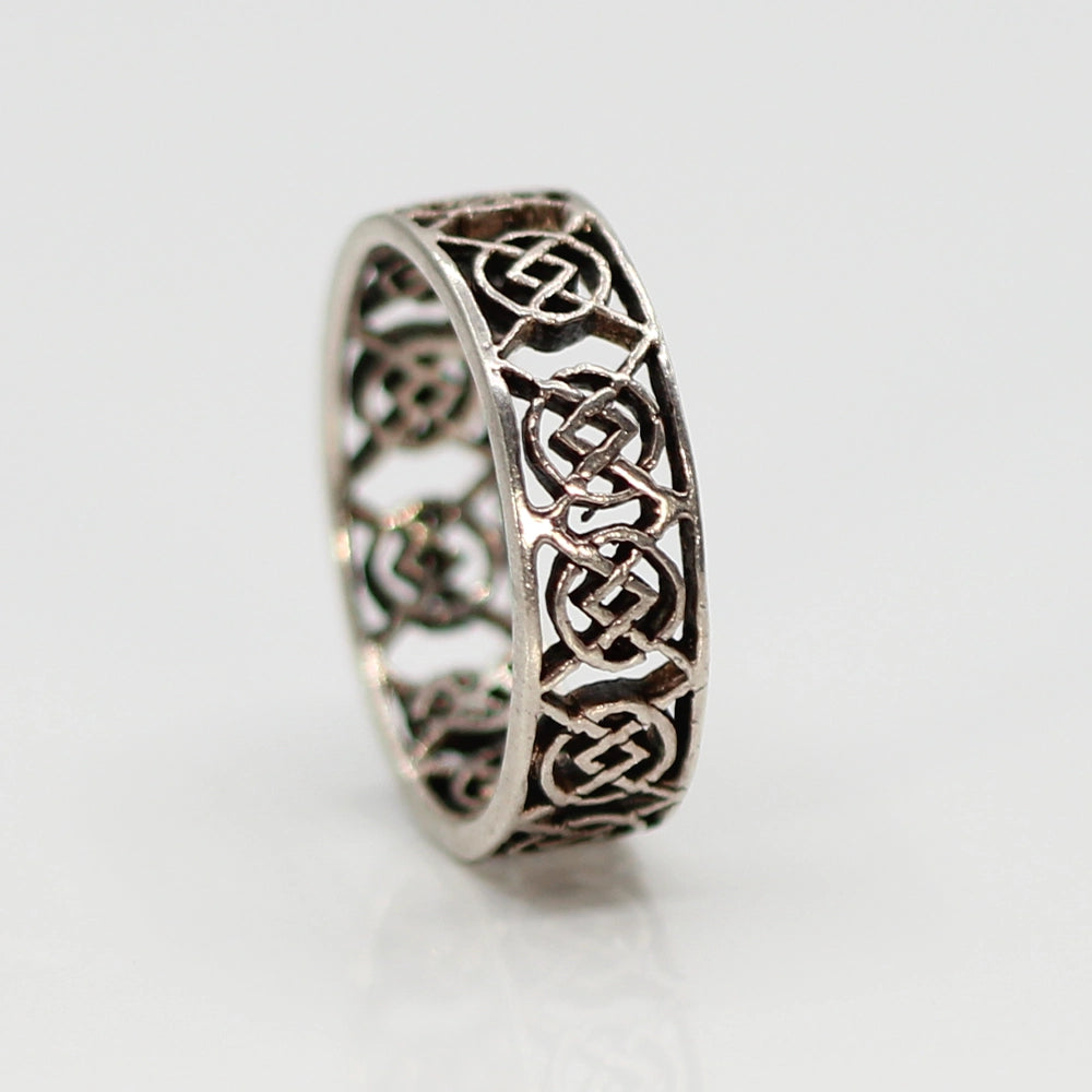 Sterling Silver Celtic Knot ‘Solomon’s Circle’ Ring SIZE 12.5