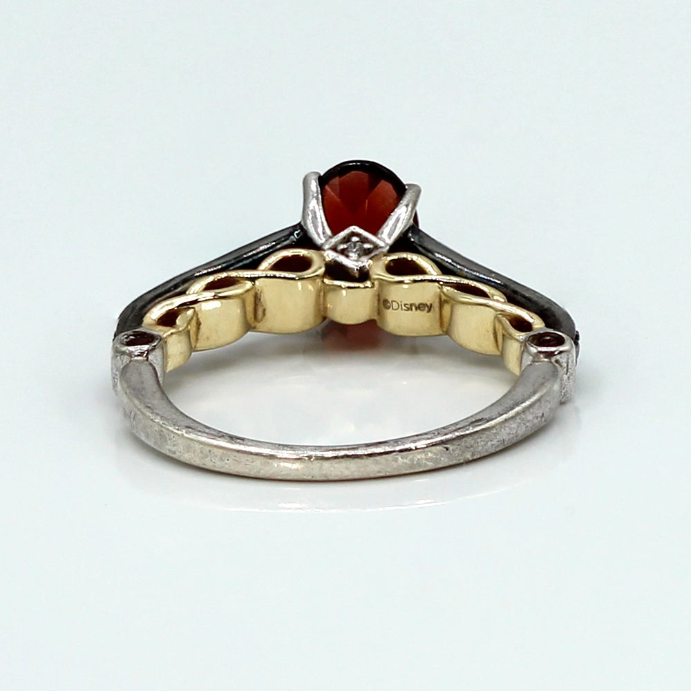 Disney Enchanted Villains Evil Queen Red Garnet and Diamond Multi Toned Ring SIZE 6.75