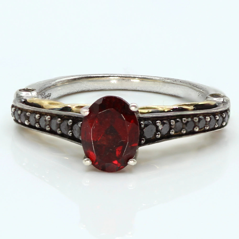 Disney Enchanted Villains Evil Queen Red Garnet and Diamond Multi Toned Ring SIZE 6.75