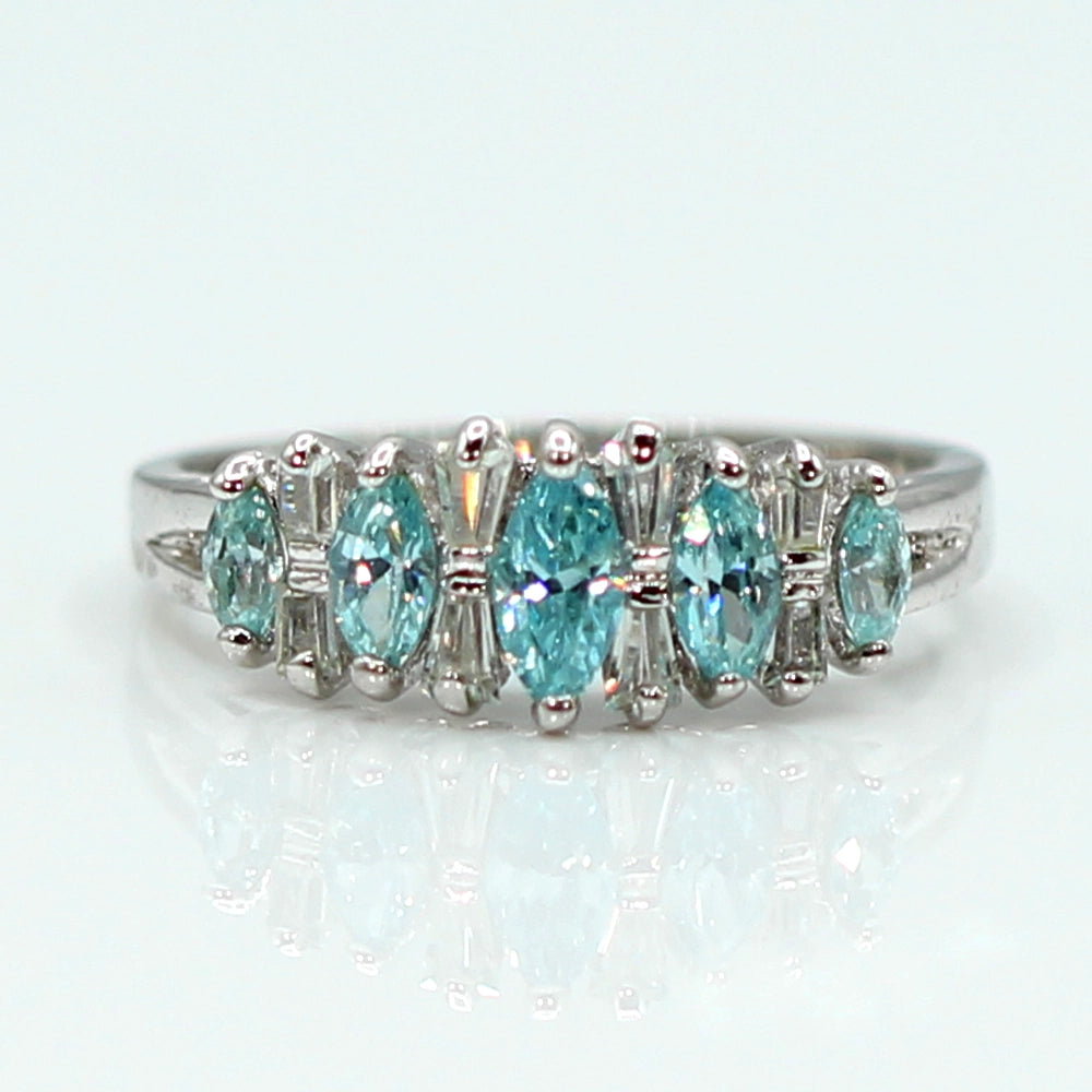 Blue and White CZ Ring SIZE 7