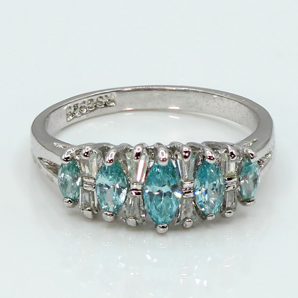 Blue and White CZ Ring SIZE 7