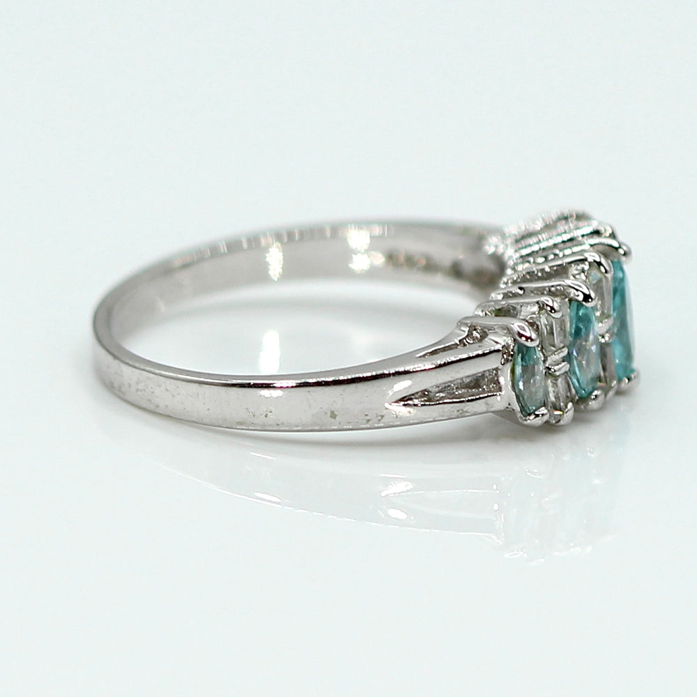 Blue and White CZ Ring SIZE 7