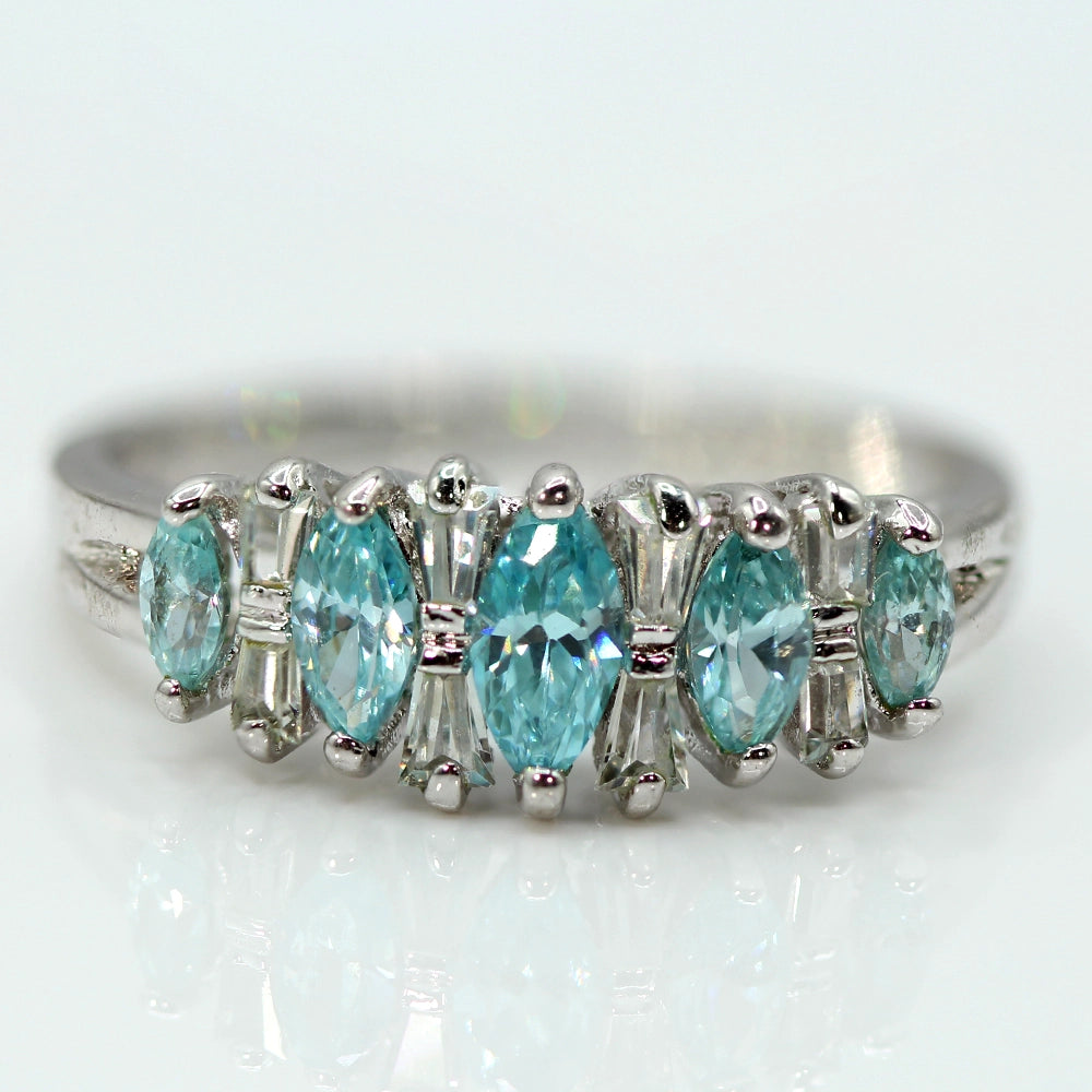Blue and White CZ Ring SIZE 7