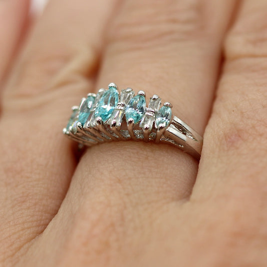 Blue and White CZ Ring SIZE 7