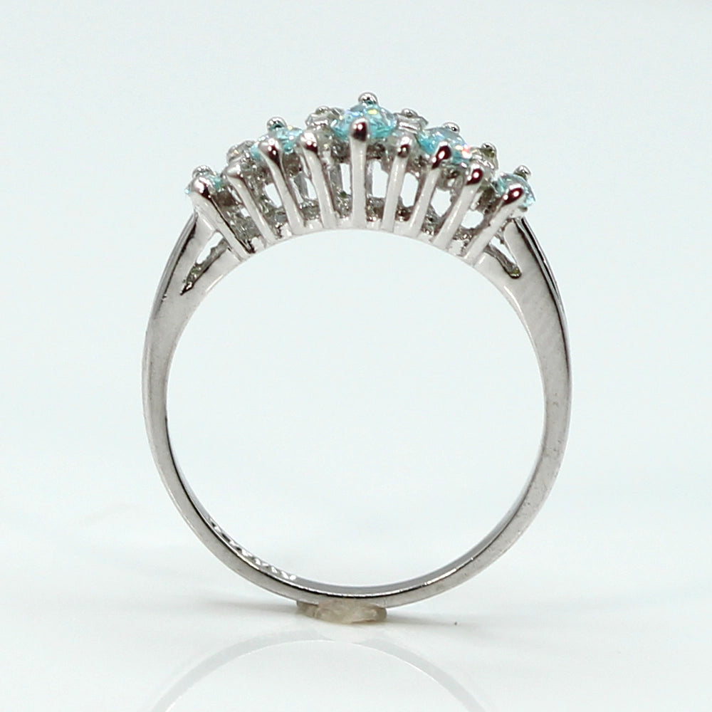 Blue and White CZ Ring SIZE 7
