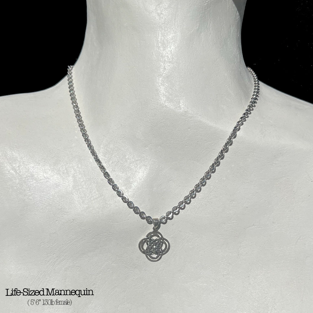 Sterling Silver Celtic Knot ‘Quadruple Loop’ Pendant