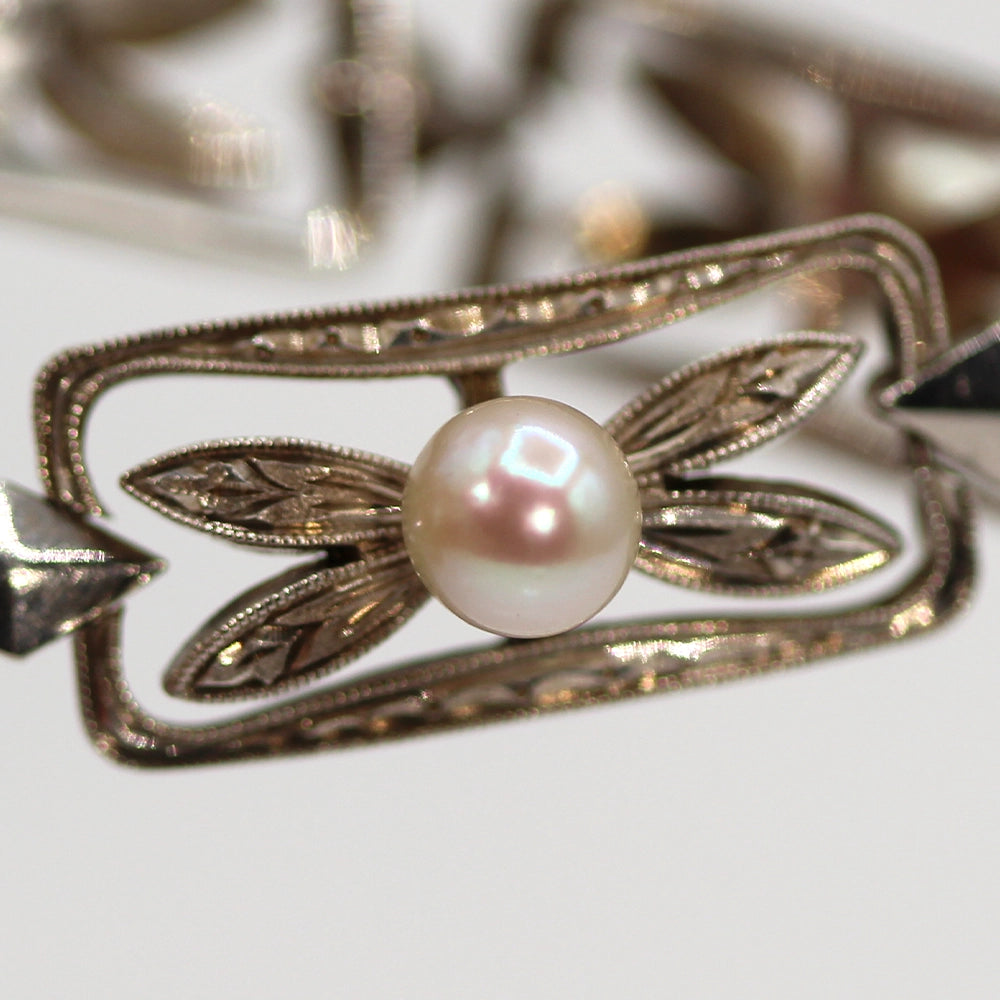 Mikimoto Sterling Silver and Pearl Bracelet SIZE 6.5