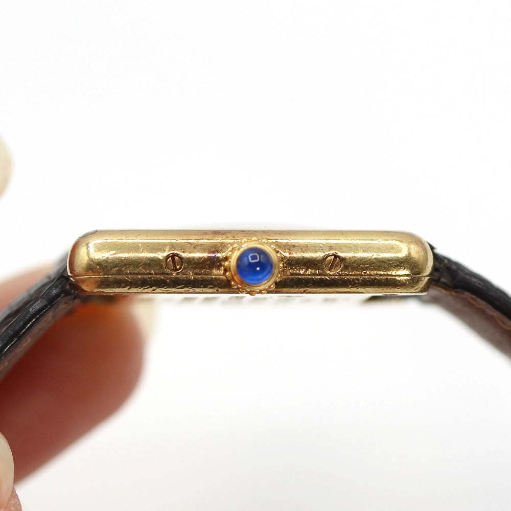 Must de Cartier Vermeil Tank Ladies Watch with Box and Docs SIZE 6.75