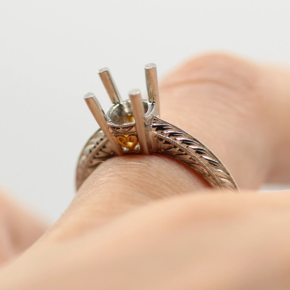 NEW!! Vintage Coast Diamond Platinum and 18K Yellow Gold Mounting SIZE 6