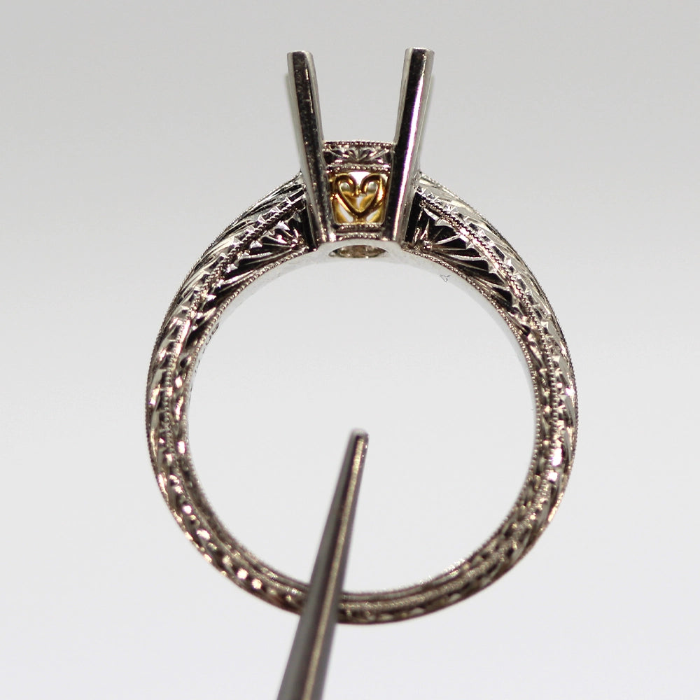 NEW!! Vintage Coast Diamond Platinum and 18K Yellow Gold Mounting SIZE 6