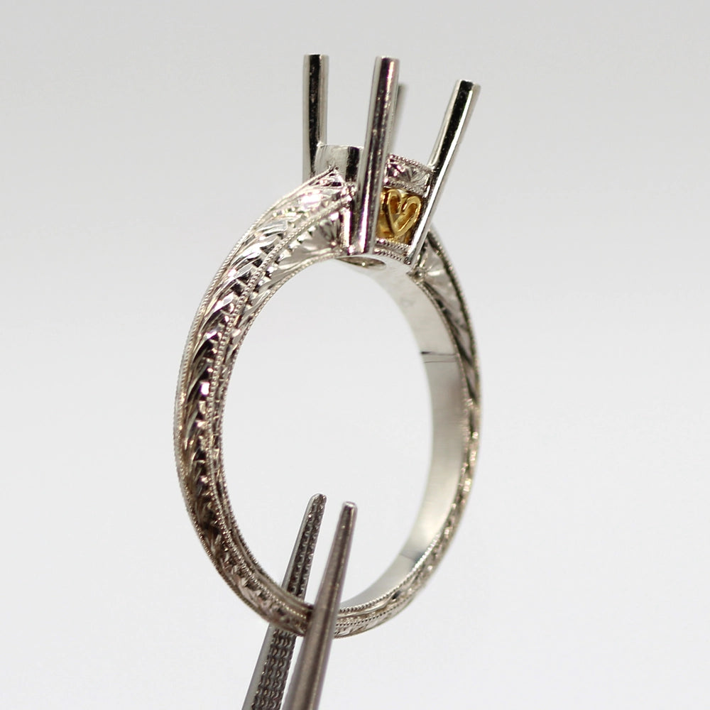 NEW!! Vintage Coast Diamond Platinum and 18K Yellow Gold Mounting SIZE 6