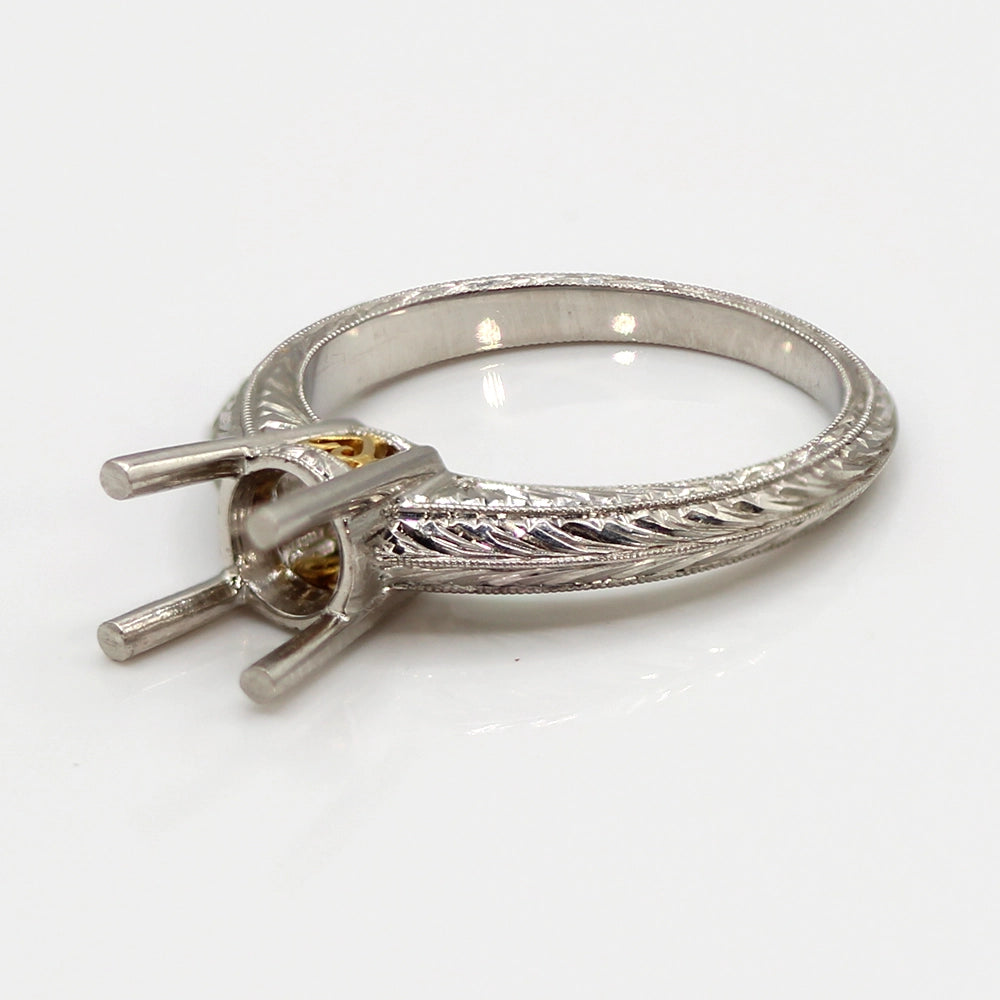 NEW!! Vintage Coast Diamond Platinum and 18K Yellow Gold Mounting SIZE 6