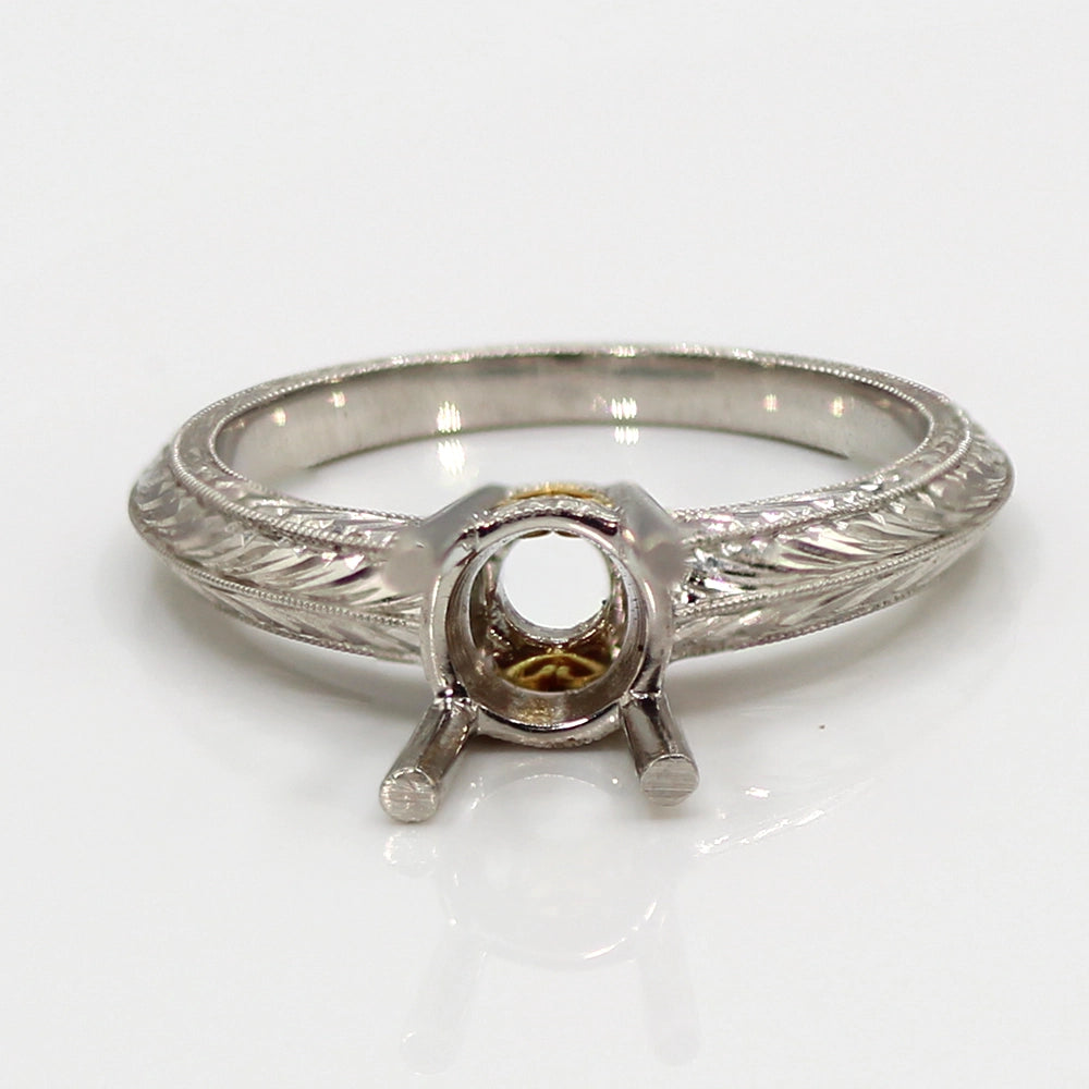 NEW!! Vintage Coast Diamond Platinum and 18K Yellow Gold Mounting SIZE 6