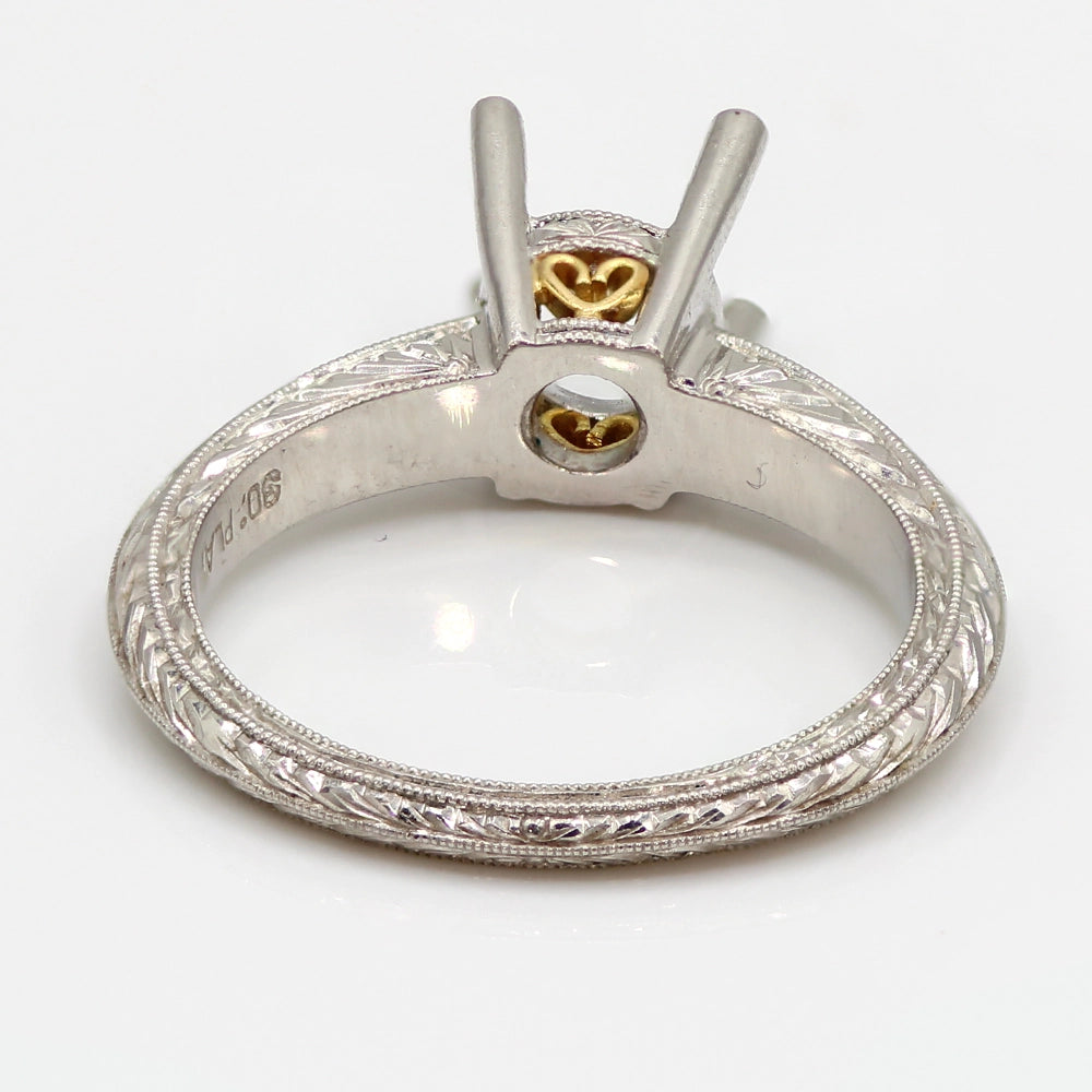 NEW!! Vintage Coast Diamond Platinum and 18K Yellow Gold Mounting SIZE 6