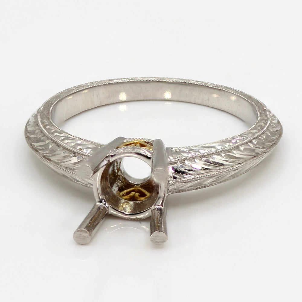 NEW!! Vintage Coast Diamond Platinum and 18K Yellow Gold Mounting SIZE 6
