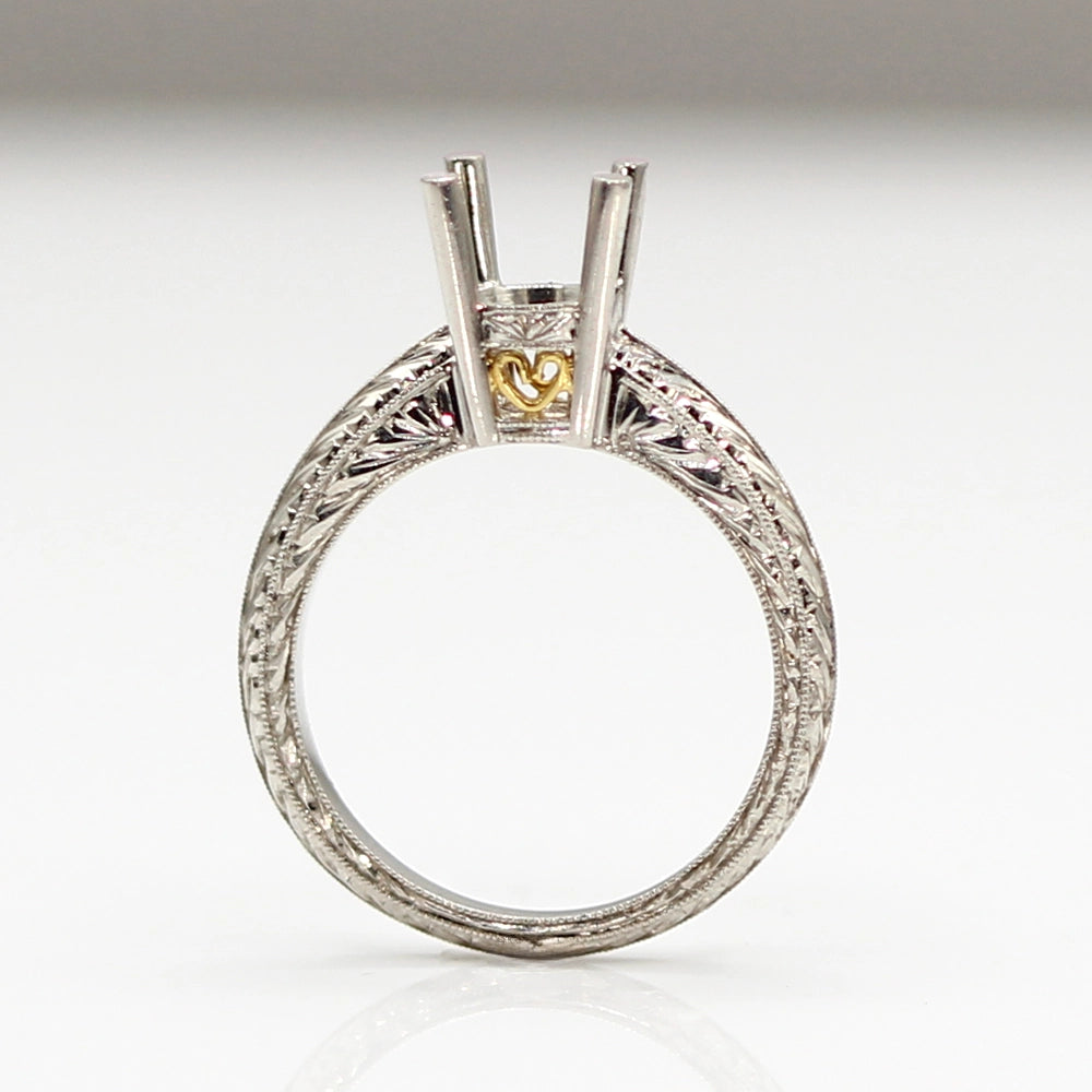 NEW!! Vintage Coast Diamond Platinum and 18K Yellow Gold Mounting SIZE 6
