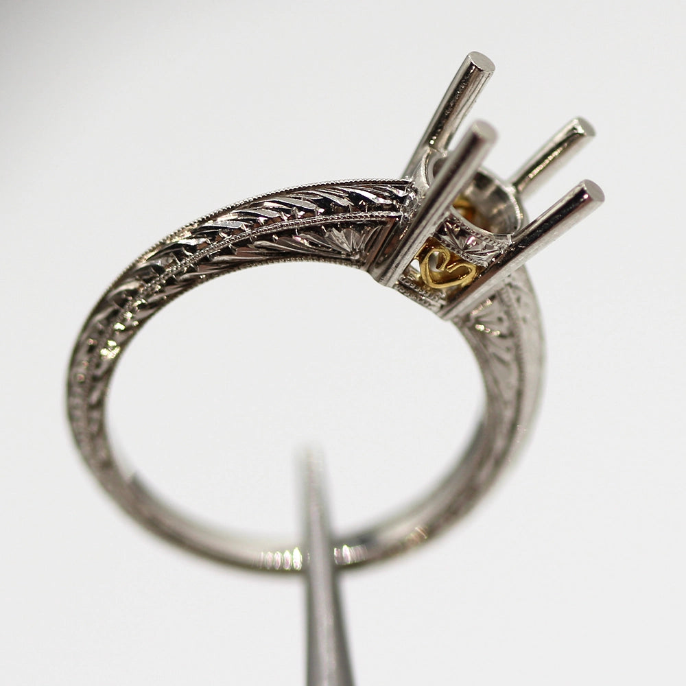 NEW!! Vintage Coast Diamond Platinum and 18K Yellow Gold Mounting SIZE 6