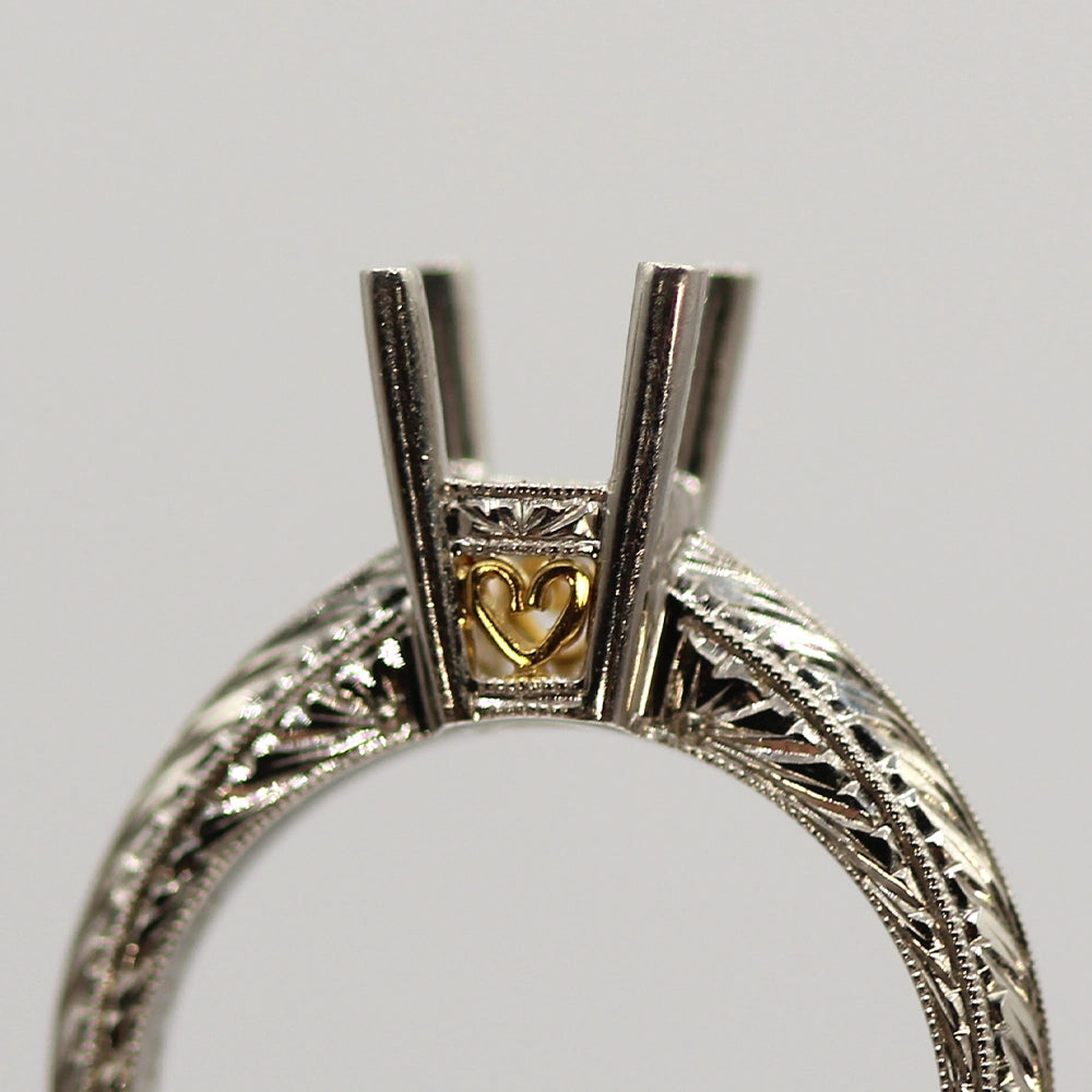 NEW!! Vintage Coast Diamond Platinum and 18K Yellow Gold Mounting SIZE 6