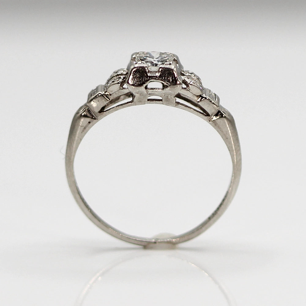 Vintage Art Deco Platinum and Diamond Ring SIZE 6.5
