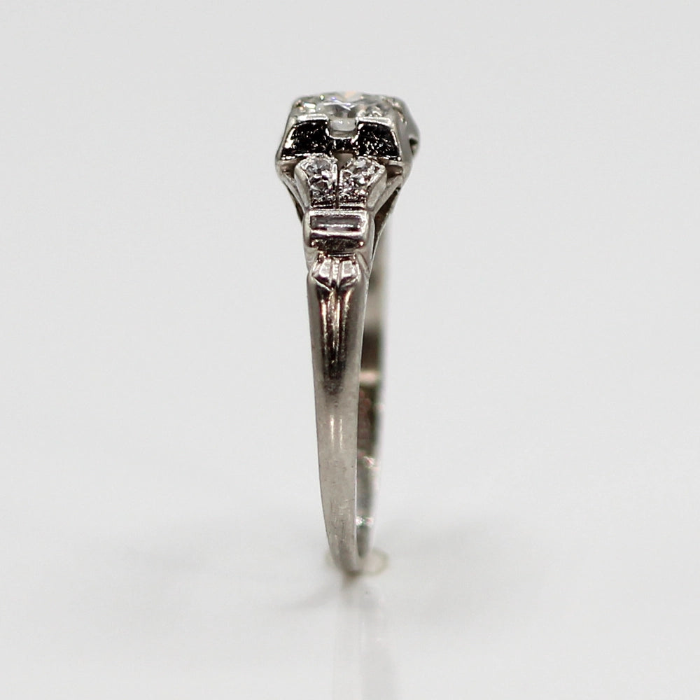 Vintage Art Deco Platinum and Diamond Ring SIZE 6.5