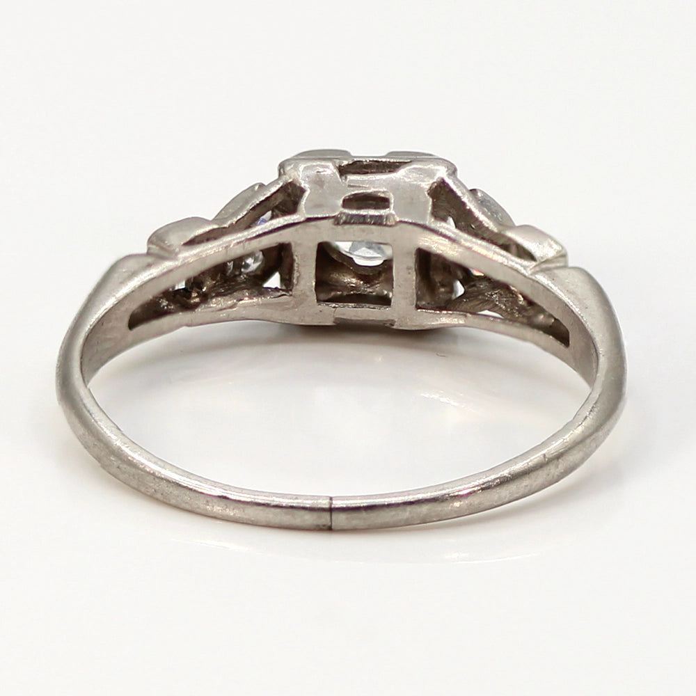 Vintage Art Deco Platinum and Diamond Ring SIZE 6.5