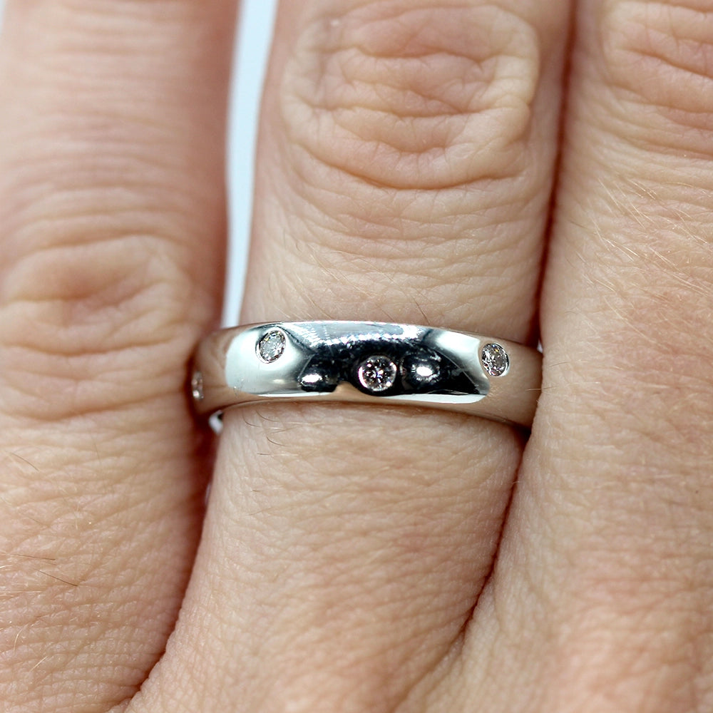 Tiffany and Co Platinum and Diamond Etoile Ring SIZE 6 with Box