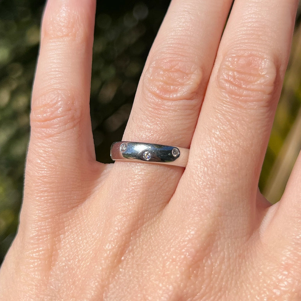 Tiffany and Co Platinum and Diamond Etoile Ring SIZE 6 with Box