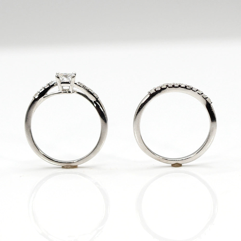 Platinum and VVS2 Diamond Engagement Ring Wedding Set with GIA Report SIZE 6