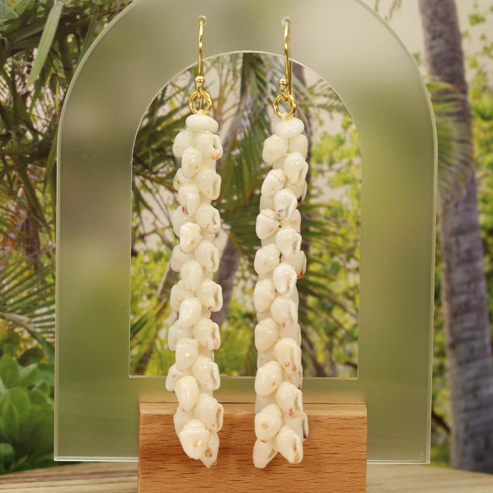 Ni’ihau Shell Double Length Pikake Earrings