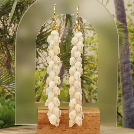 Ni’ihau Shell Double Length Pikake Earrings