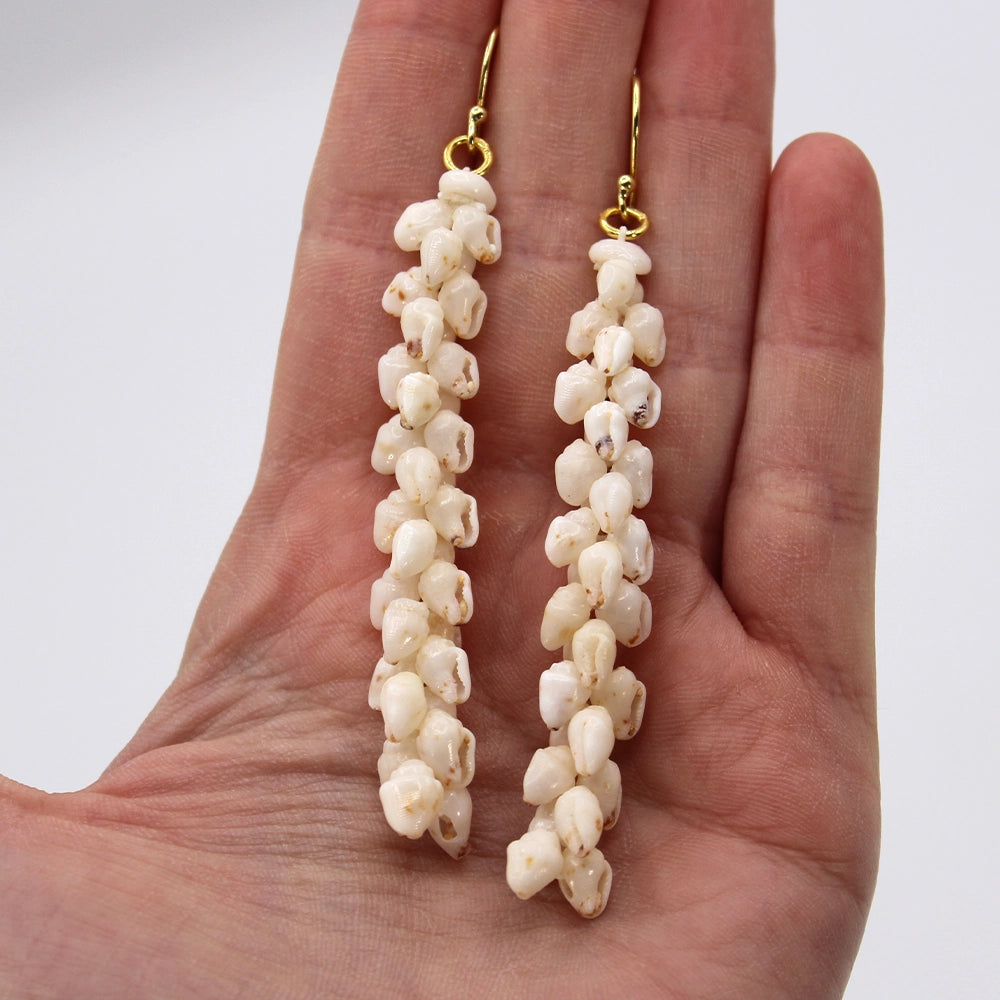 Ni’ihau Shell Double Length Pikake Earrings