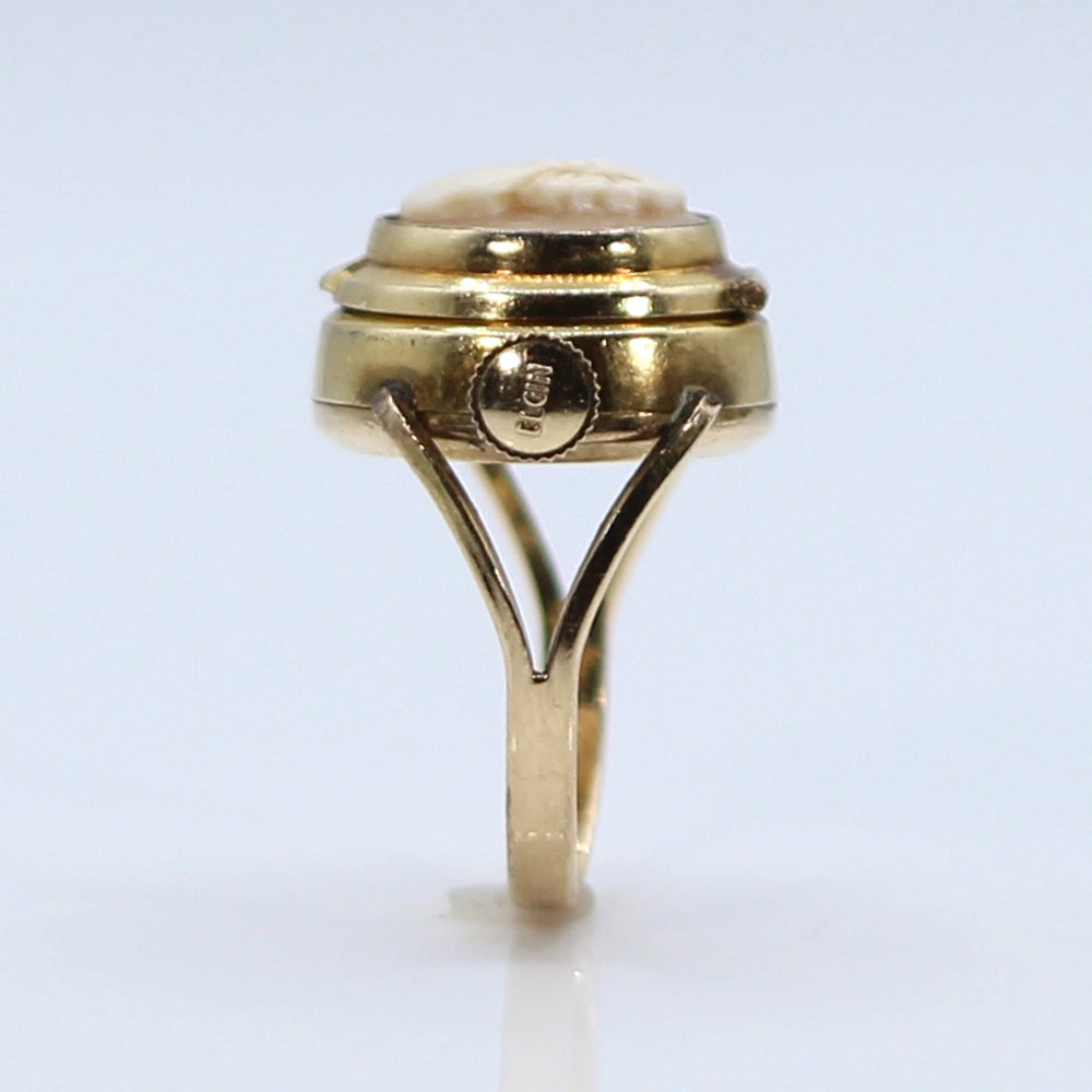 Vintage Elgin 10K Yellow Gold Watch and Cameo Ring SIZE 6