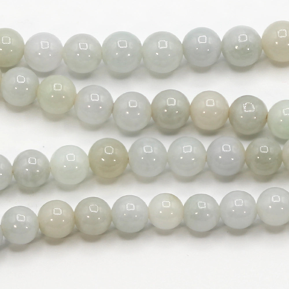 Ming’s Hawaii Pale Green Jade Beaded Necklace with 14K Yellow Gold Clasp - With Box!