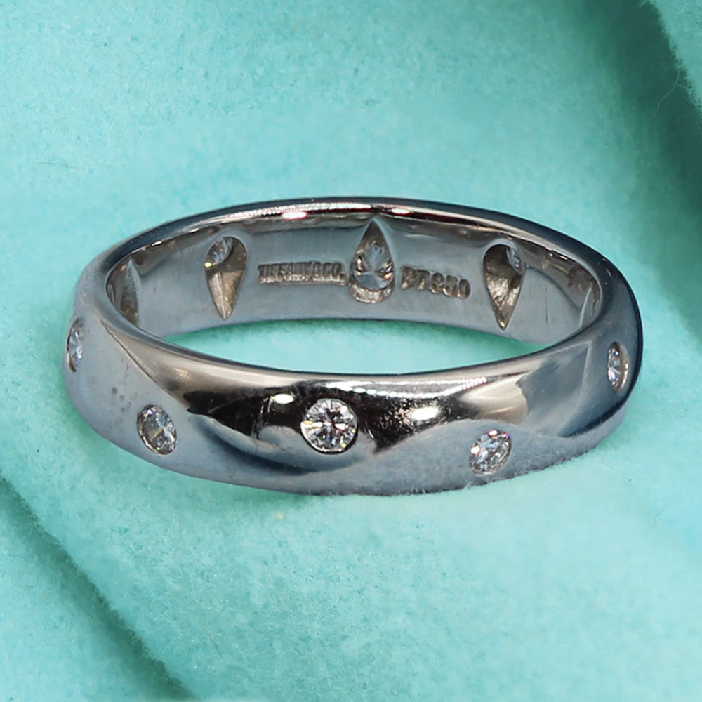 Tiffany and Co Platinum and Diamond Etoile Ring SIZE 6 with Box