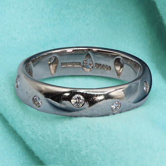 Tiffany and Co Platinum and Diamond Etoile Ring SIZE 6 with Box