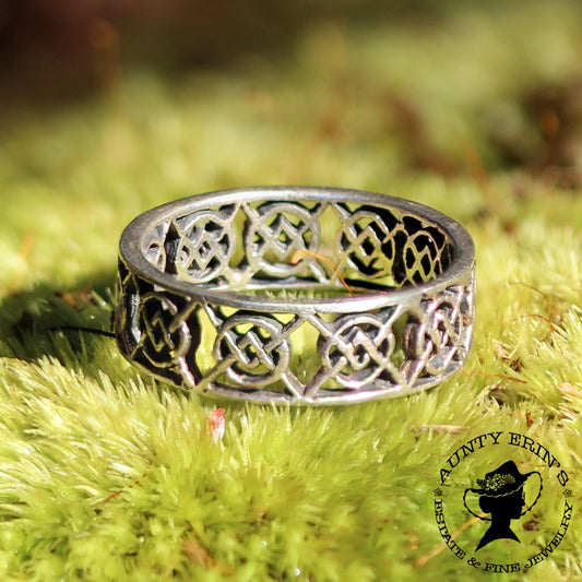 Sterling Silver Celtic Knot ‘Solomon’s Circle’ Ring SIZE 12.5