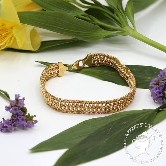 18K Yellow Gold Italian Woven Bracelet