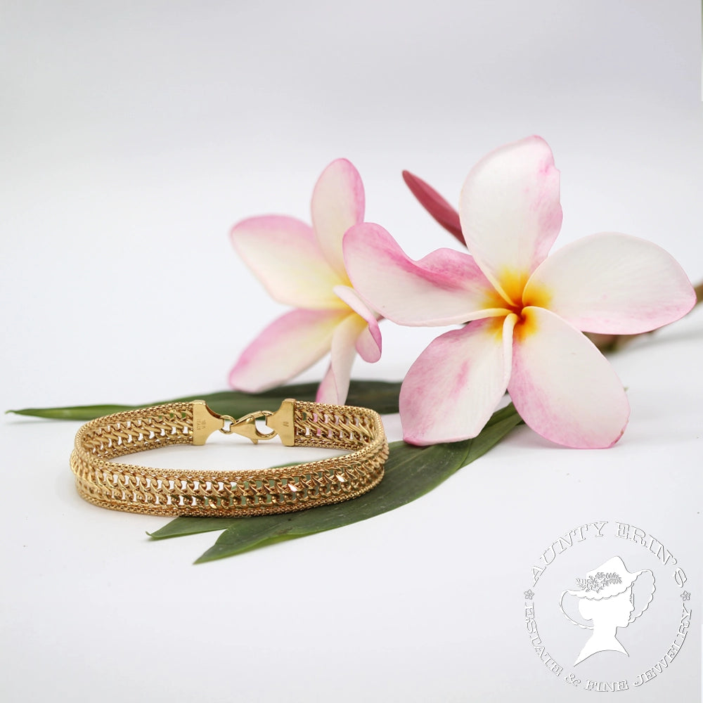 18K Yellow Gold Italian Woven Bracelet