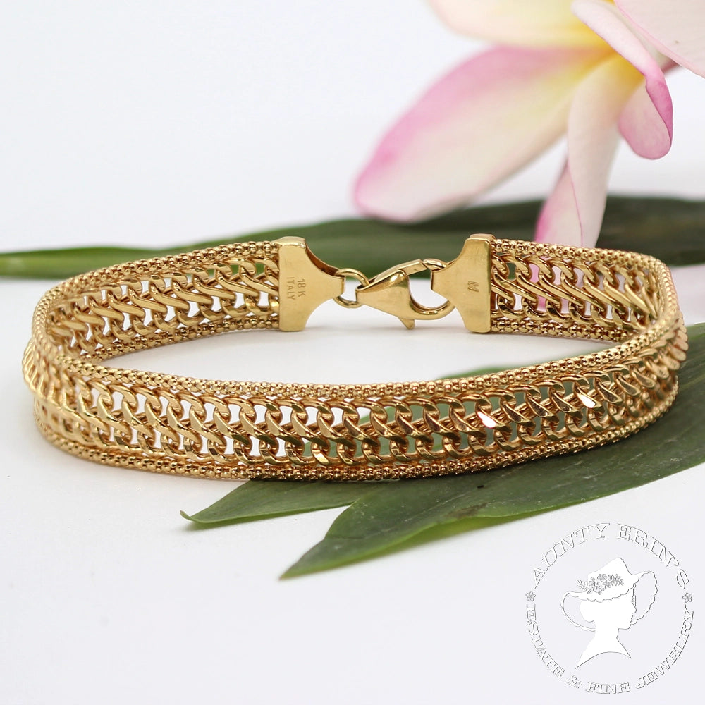 18K Yellow Gold Italian Woven Bracelet