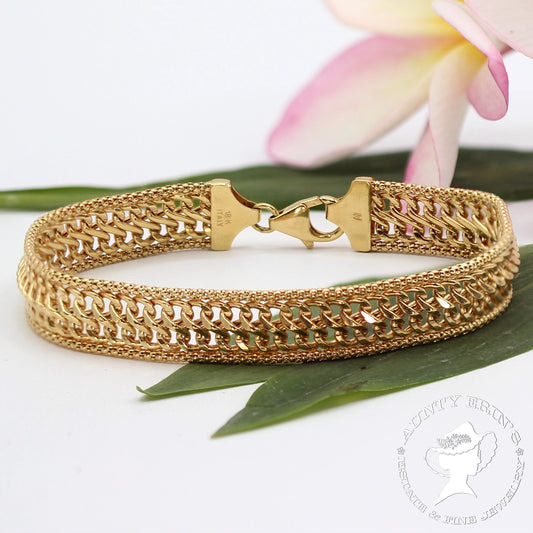 18K Yellow Gold Italian Woven Bracelet