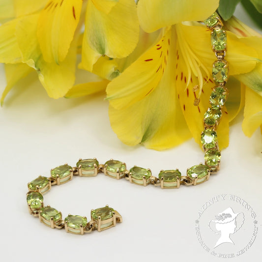 10K Yellow Gold 20ctw Peridot Tennis Bracelet