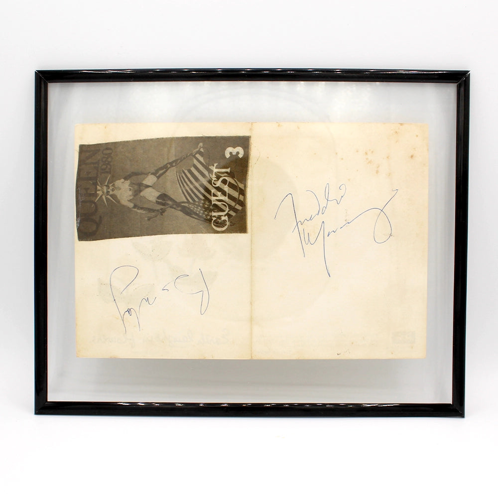 Queen Freddie Mercury and Brian May Autographs and Backstage Pass with Letter of Authenticity