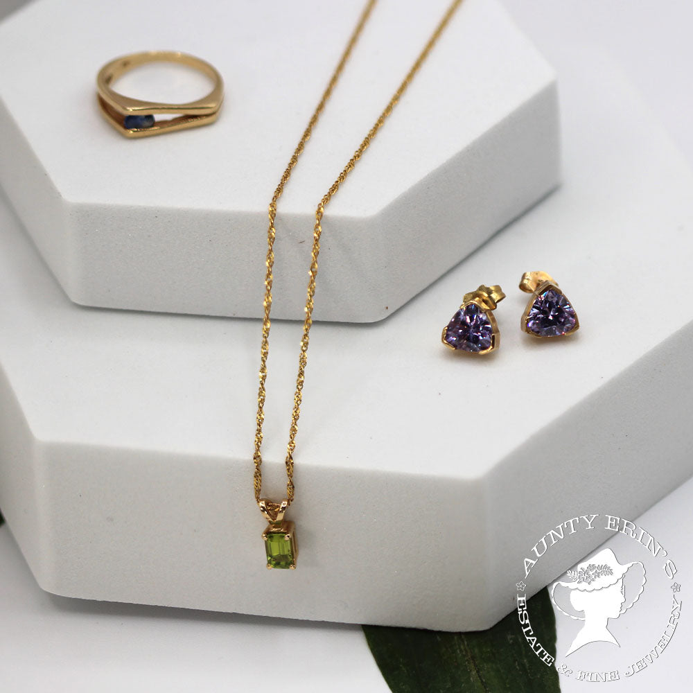 14K Yellow Gold and Peridot Pendant